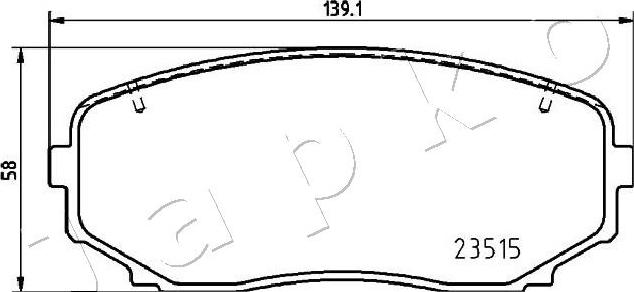 Japko 50531 - Kit de plaquettes de frein, frein à disque cwaw.fr