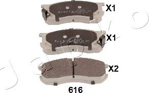 Japko 50616 - Kit de plaquettes de frein, frein à disque cwaw.fr