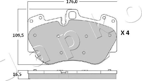 Japko 500919 - Kit de plaquettes de frein, frein à disque cwaw.fr