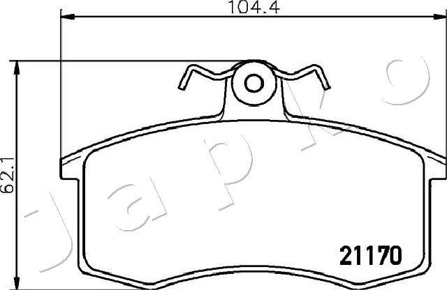 Japko 50045 - Kit de plaquettes de frein, frein à disque cwaw.fr