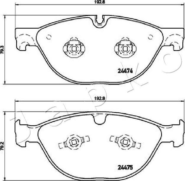 Japko 500347 - Kit de plaquettes de frein, frein à disque cwaw.fr