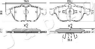 Japko 500706 - Kit de plaquettes de frein, frein à disque cwaw.fr