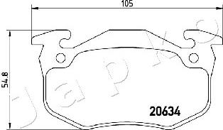 Japko 500718 - Kit de plaquettes de frein, frein à disque cwaw.fr