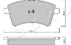 Japko 500720 - Kit de plaquettes de frein, frein à disque cwaw.fr