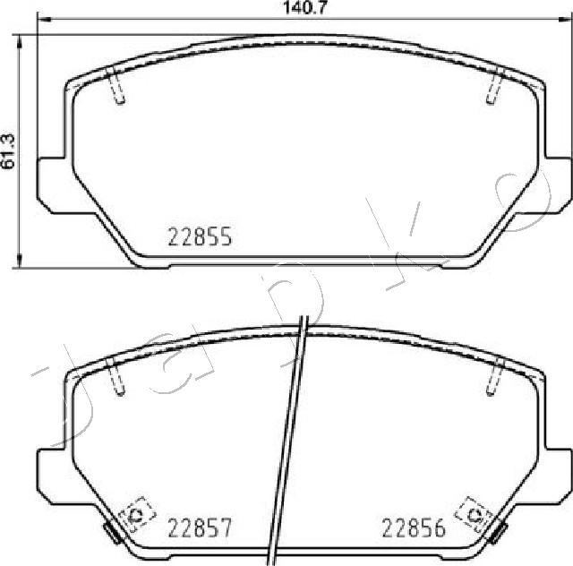 Japko 50H28 - Kit de plaquettes de frein, frein à disque cwaw.fr