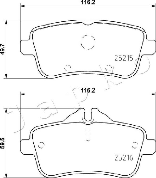 Japko 510516 - Kit de plaquettes de frein, frein à disque cwaw.fr