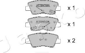 Japko 51H11 - Kit de plaquettes de frein, frein à disque cwaw.fr