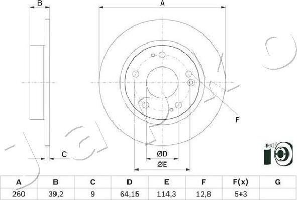 Japko 61428C - Disque de frein cwaw.fr