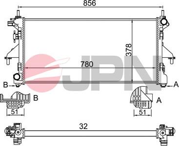 JPN 60C9019-JPN - Radiateur, refroidissement du moteur cwaw.fr