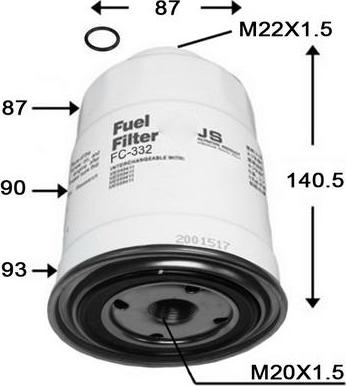 JS Asakashi FC332J - Filtre à carburant cwaw.fr