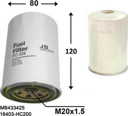 JS Asakashi FC326J - Filtre à carburant cwaw.fr