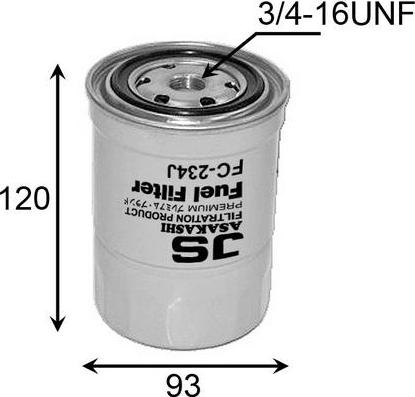 JS Asakashi FC234J - Filtre à carburant cwaw.fr