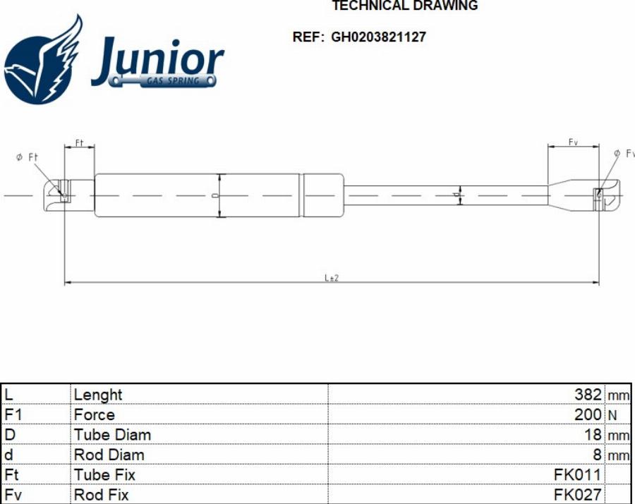 JUNIOR GH0203821127 - Vérin, vitre arrière cwaw.fr