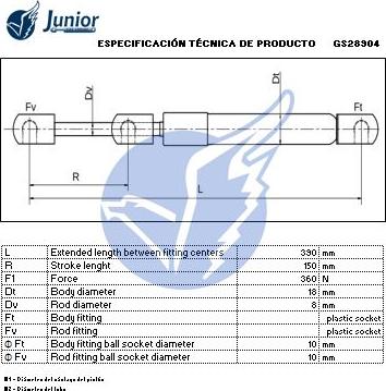 JUNIOR GS28904 - Vérin, capot-moteur cwaw.fr