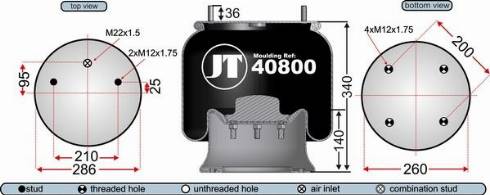 Juratek JAA40801 - Ressort pneumatique, suspension pneumatique cwaw.fr