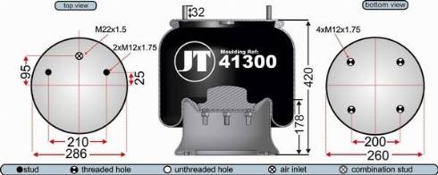 Juratek JAA41301 - Ressort pneumatique, suspension pneumatique cwaw.fr