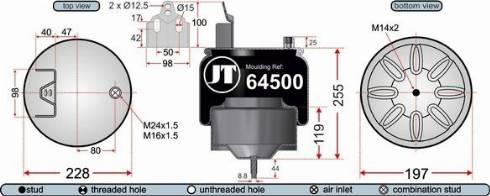 Juratek JAA64501 - Ressort pneumatique, suspension pneumatique cwaw.fr