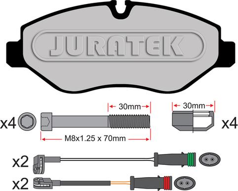 Juratek JCP115 - Kit de plaquettes de frein, frein à disque cwaw.fr