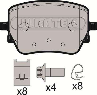 Juratek JCP8592 - Kit de plaquettes de frein, frein à disque cwaw.fr