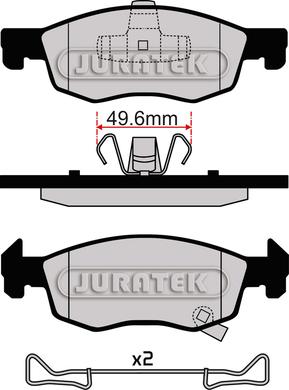 Juratek JCP8076 - Kit de plaquettes de frein, frein à disque cwaw.fr