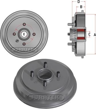 Juratek JDR035B - Tambour de frein cwaw.fr