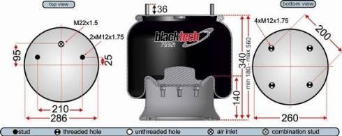 Juratek RML75921C5 - Ressort pneumatique, suspension pneumatique cwaw.fr