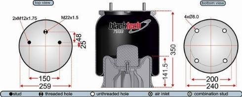 Juratek RML75133CP3 - Ressort pneumatique, suspension pneumatique cwaw.fr