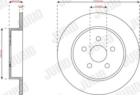 Jurid 563741JC - Disque de frein cwaw.fr