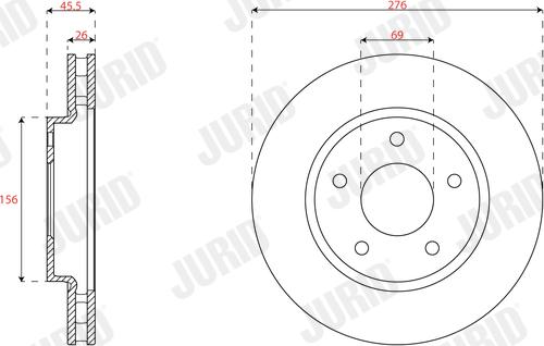 Jurid 562784JC - Disque de frein cwaw.fr