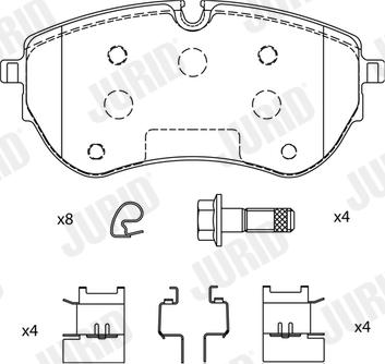 Jurid 574046J - Kit de plaquettes de frein, frein à disque cwaw.fr