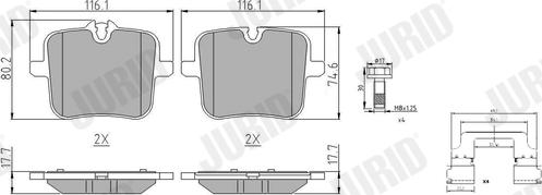 Jurid 574038J - Kit de plaquettes de frein, frein à disque cwaw.fr