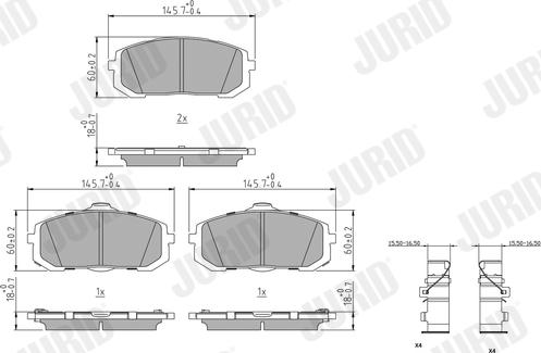 Jurid 574166J - Kit de plaquettes de frein, frein à disque cwaw.fr