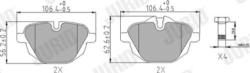 Jurid 574175J - Kit de plaquettes de frein, frein à disque cwaw.fr