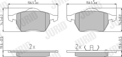 Jurid 571900J - Kit de plaquettes de frein, frein à disque cwaw.fr