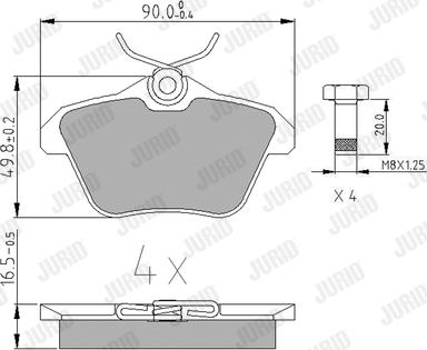 Jurid 571908J - Kit de plaquettes de frein, frein à disque cwaw.fr