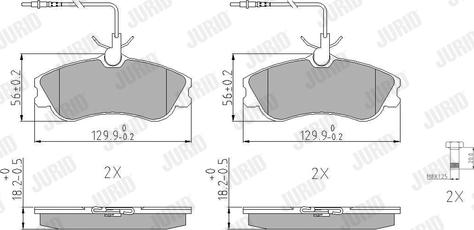 Jurid 571919J - Kit de plaquettes de frein, frein à disque cwaw.fr