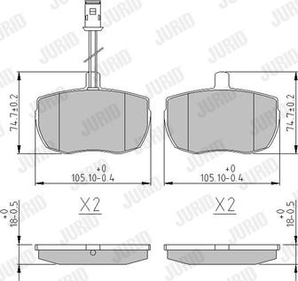 Jurid 571444J - Kit de plaquettes de frein, frein à disque cwaw.fr