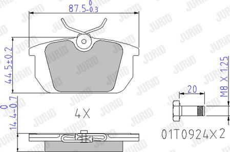 Jurid 571409J - Kit de plaquettes de frein, frein à disque cwaw.fr