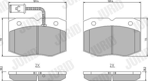 Jurid 571416J - Kit de plaquettes de frein, frein à disque cwaw.fr