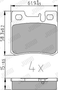 Jurid 571435J - Kit de plaquettes de frein, frein à disque cwaw.fr