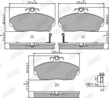 Jurid 571438J - Kit de plaquettes de frein, frein à disque cwaw.fr