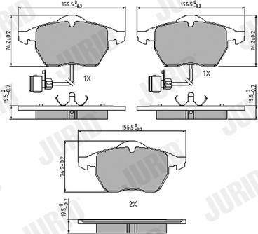 Jurid 571512J - Kit de plaquettes de frein, frein à disque cwaw.fr