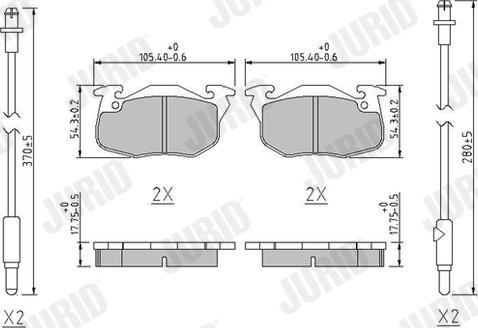 Jurid 571525J - Kit de plaquettes de frein, frein à disque cwaw.fr