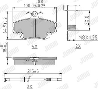 Jurid 571526J - Kit de plaquettes de frein, frein à disque cwaw.fr