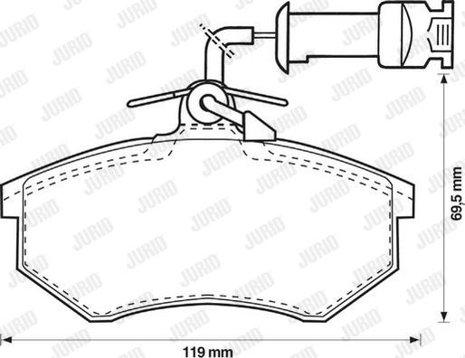 Jurid 571864D - Kit de plaquettes de frein, frein à disque cwaw.fr