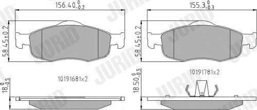 Jurid 571832J - Kit de plaquettes de frein, frein à disque cwaw.fr