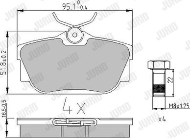 Jurid 571875J - Kit de plaquettes de frein, frein à disque cwaw.fr