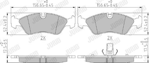 Jurid 571391J - Kit de plaquettes de frein, frein à disque cwaw.fr