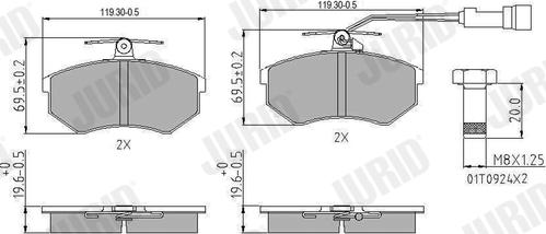 Jurid 571356J - Kit de plaquettes de frein, frein à disque cwaw.fr