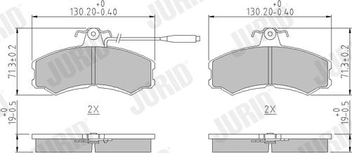 Jurid 571304J - Kit de plaquettes de frein, frein à disque cwaw.fr